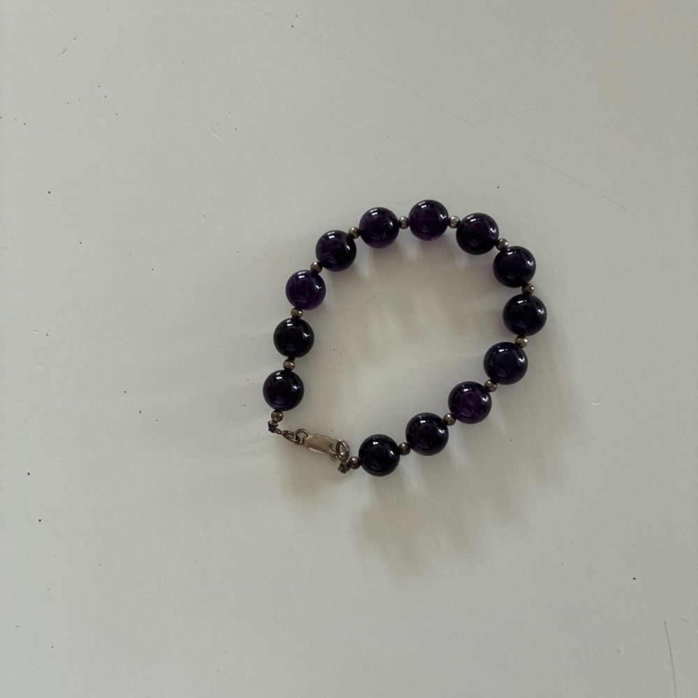 Sterling Silver Amethyst Tennis  Bracelet, 7.25"